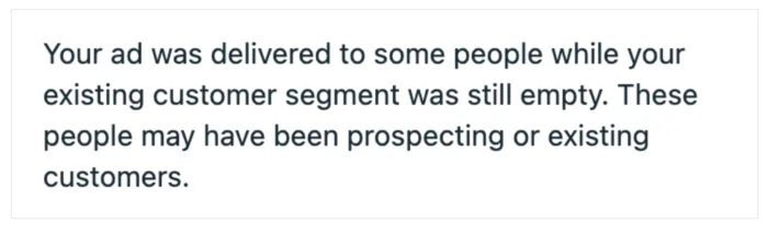 Add was delivered while audience segments were empty