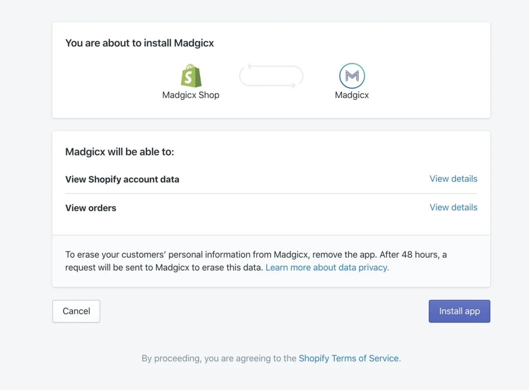 Adding the Madgicx app to your Shopify store
