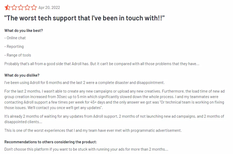AdRoll G2 Review