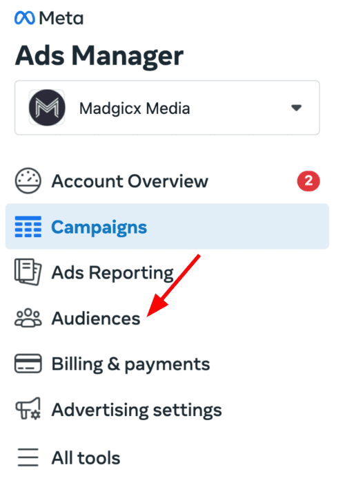 Ads Manager - Audiences tab