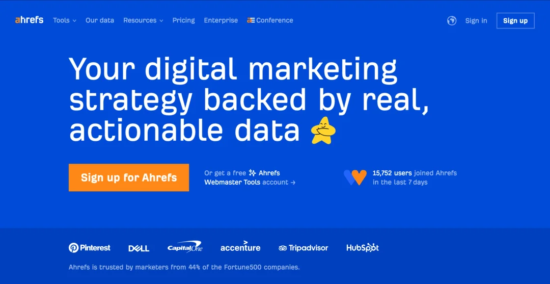 Ahrefs homepage
