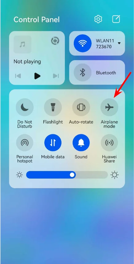 Android screenshot of airplane mode.
