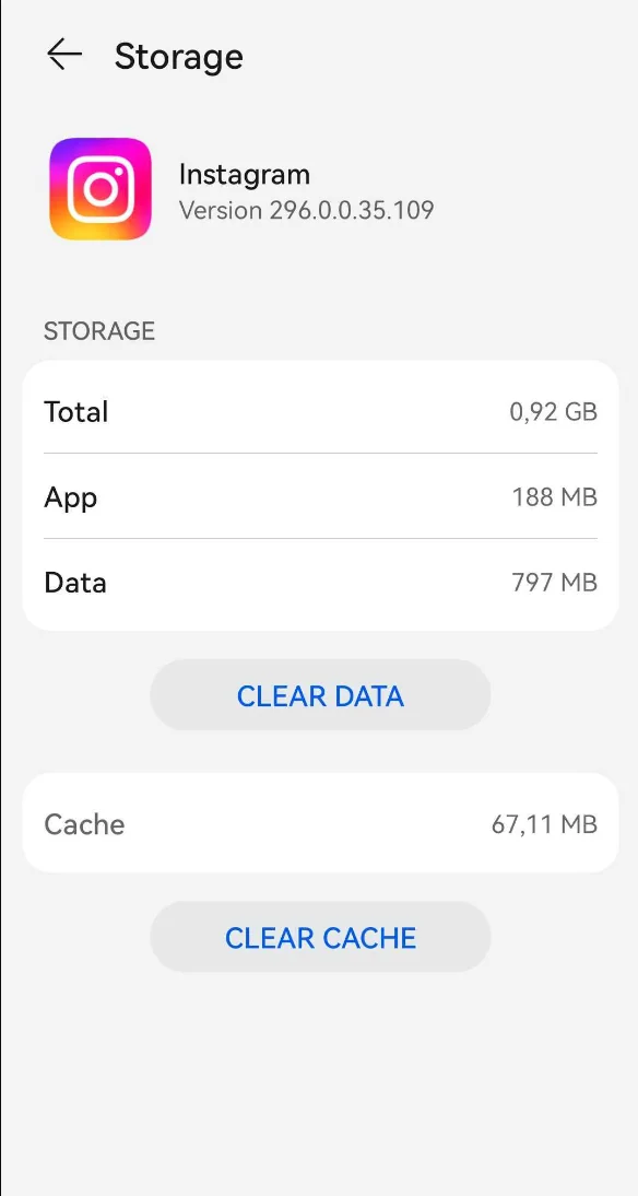 Android process of clearing the cache