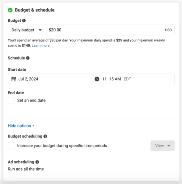 Budget and schedule