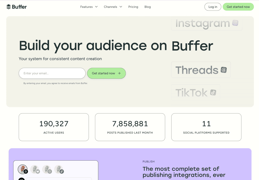 Buffer homepage