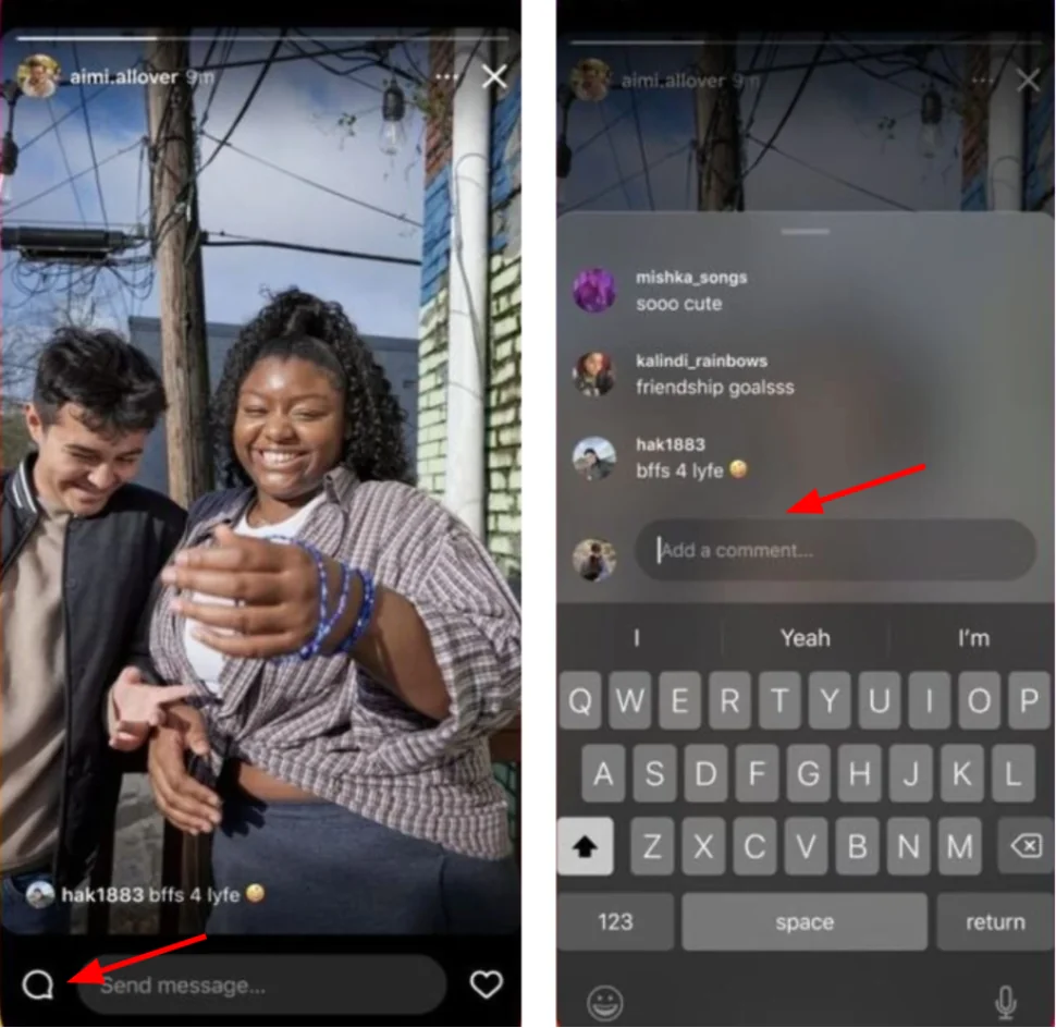 Commenting on Instagram Stories