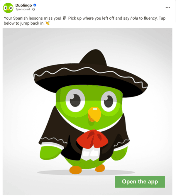 Duolingo - App engagement retargeting