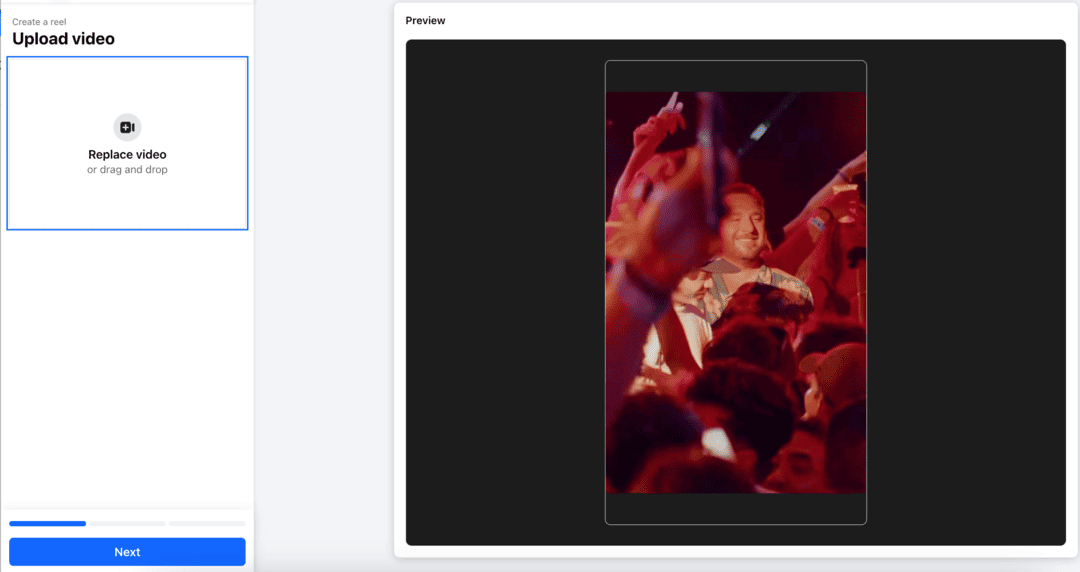 Edit Facebook reels video on desktop