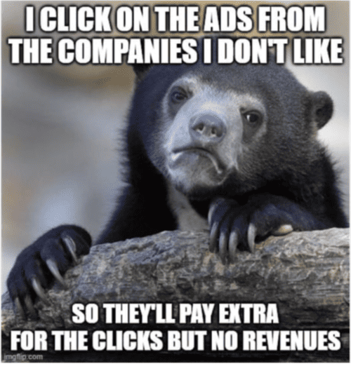 Extra clicks but no revenue meme