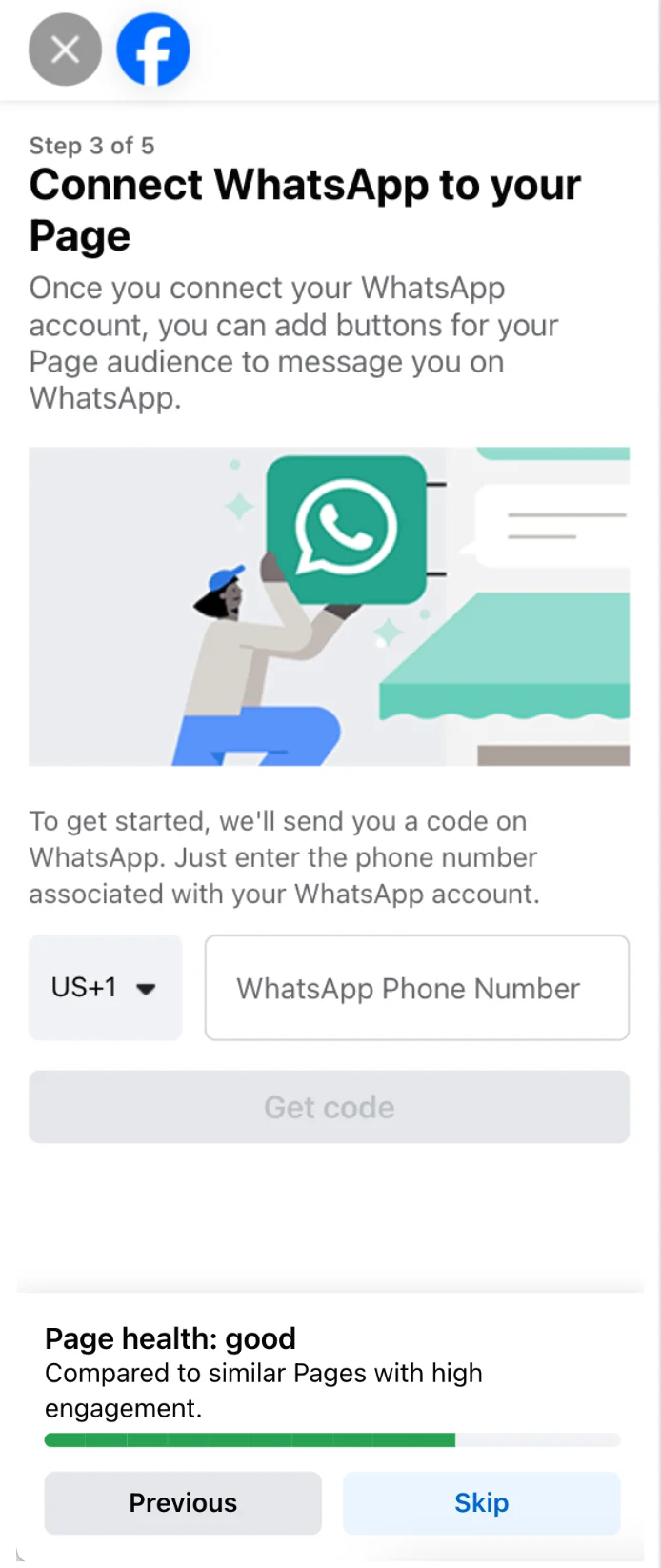 Facebook - connect WhatsApp