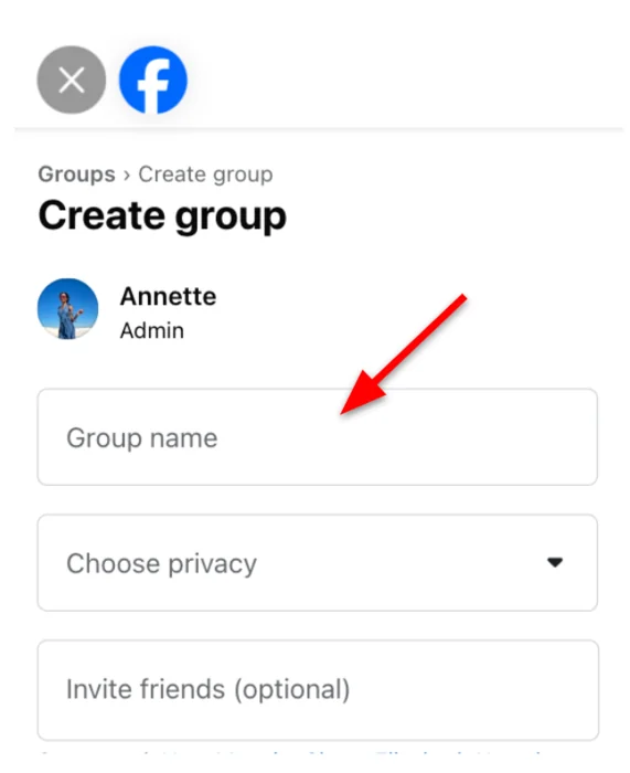facebook - name your group