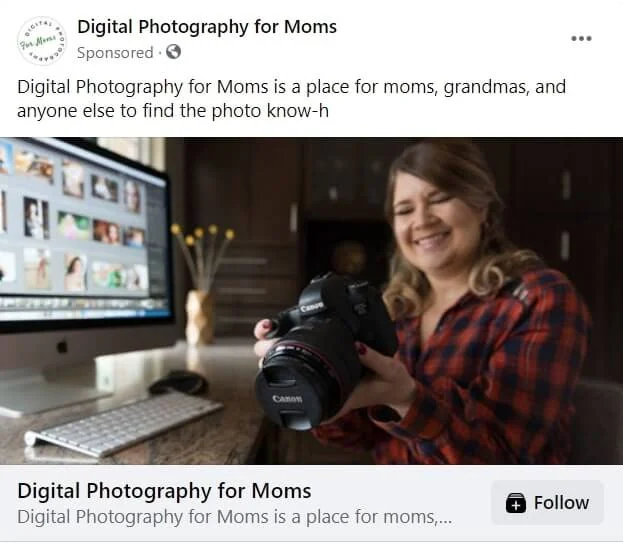 Facebook Page Like ad example