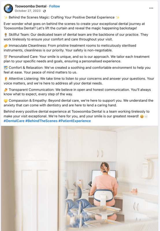 Facebook group post - The values and practices post