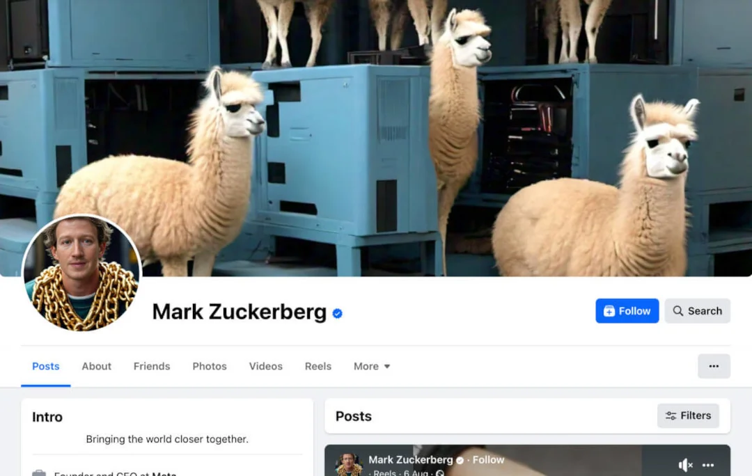 Mark Zuckerberg's Facebook profile showing the profile picture and cover photo layout.