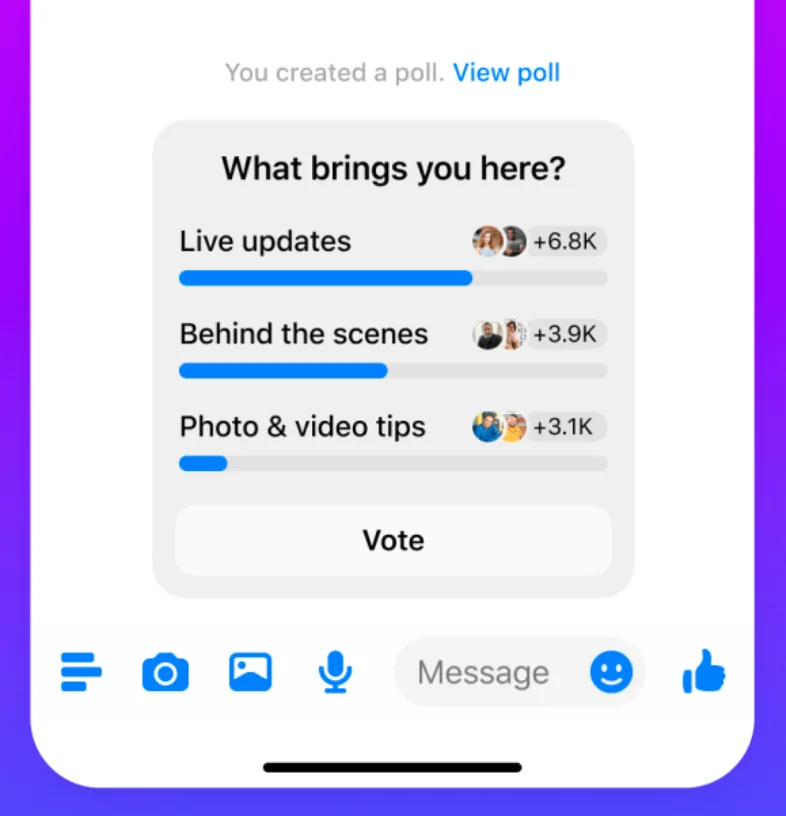 FB & Messenger Broadcast Channels poll