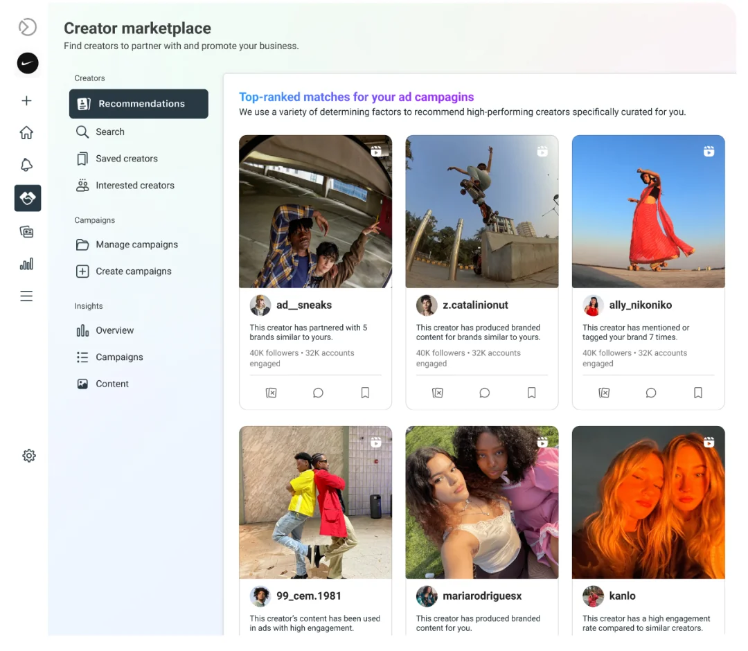 Find your brand's creator match
