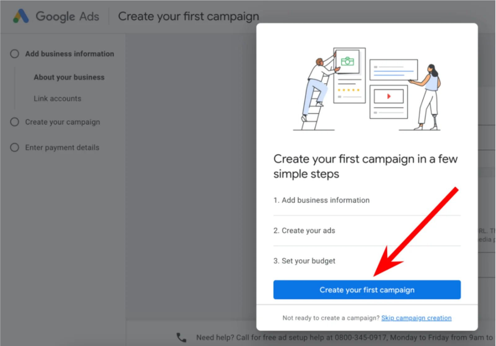 Google - create your first campaign
