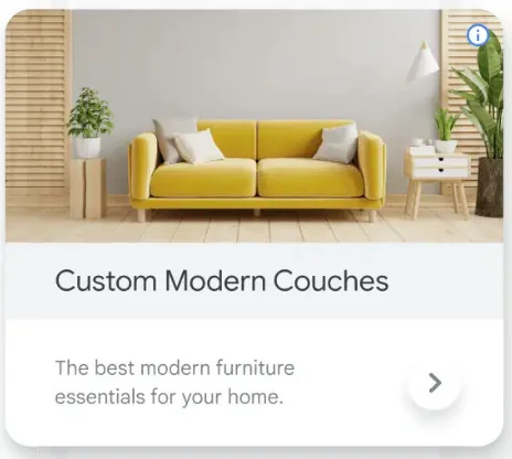 Google Display ad example with a product photo, headline, and short description.