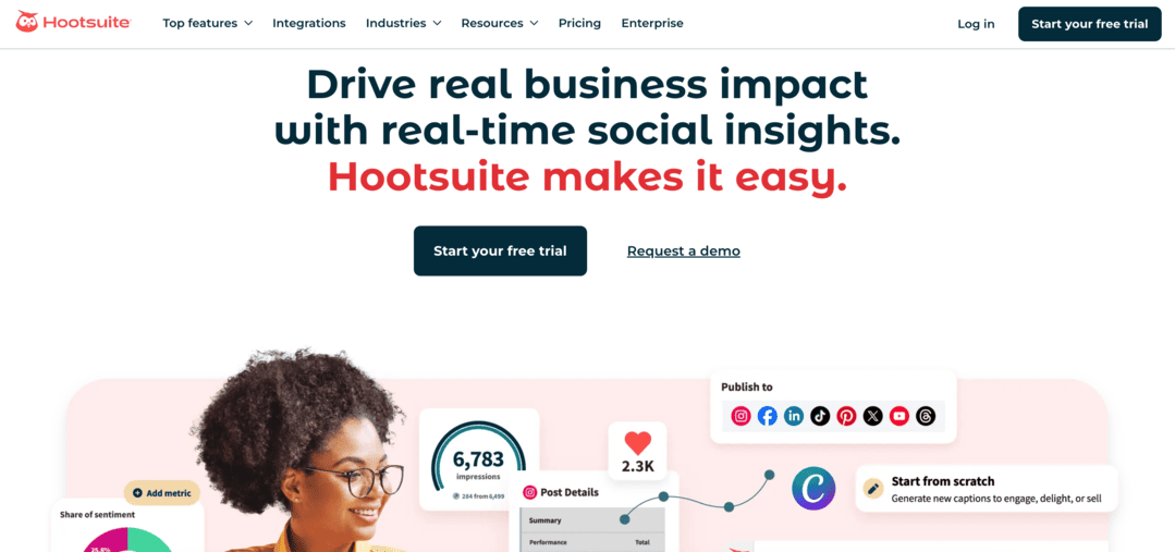 Hootsuite homepage