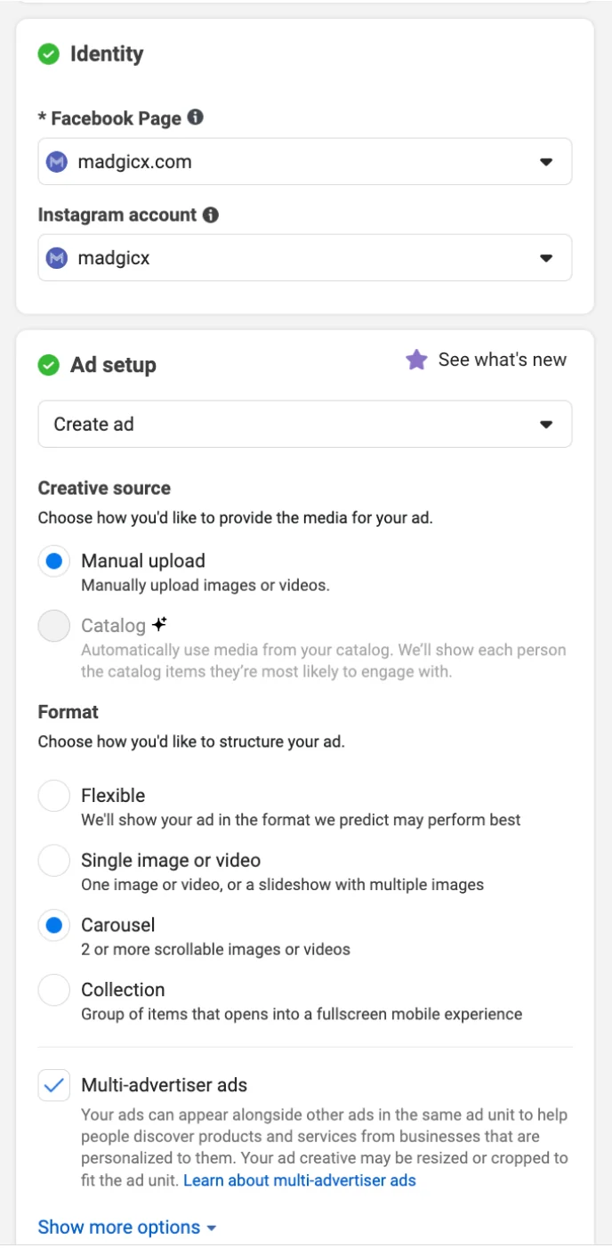 Identity and ad setup