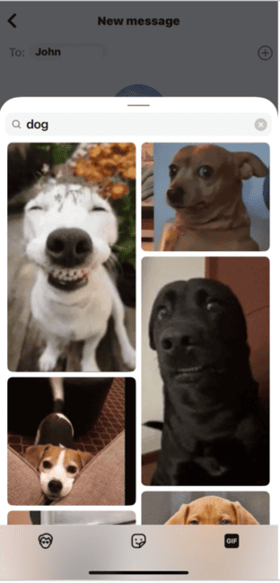 Instagram DM gif search