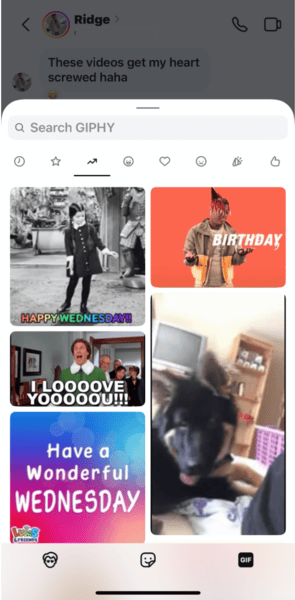 Instagram DM gifs