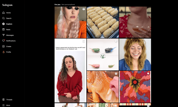 Instagram Explore grid with the Chentomology clay horseshoe crab post among organic posts.