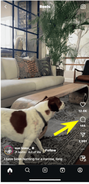 Instagram feed comments icon