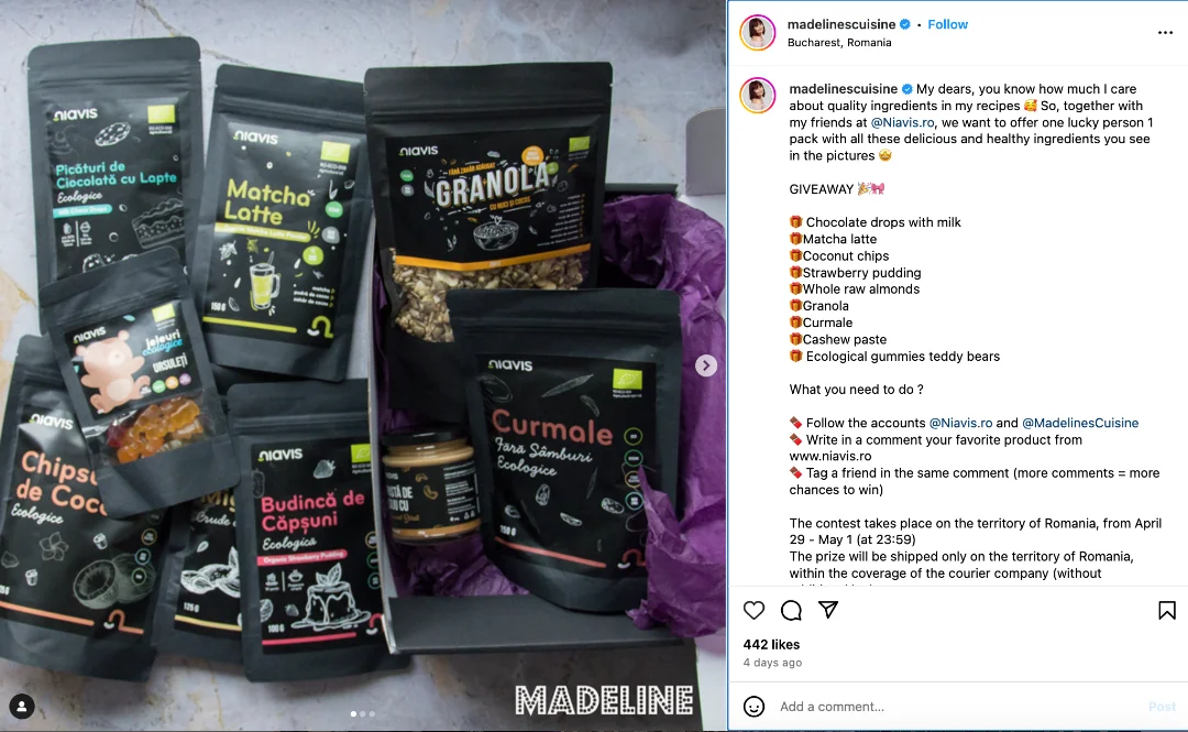 Instagram giveaway