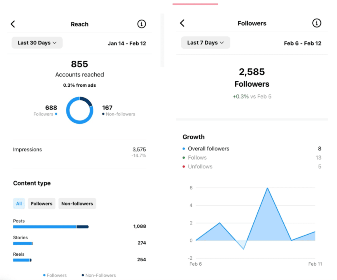 Instagram Insights dash