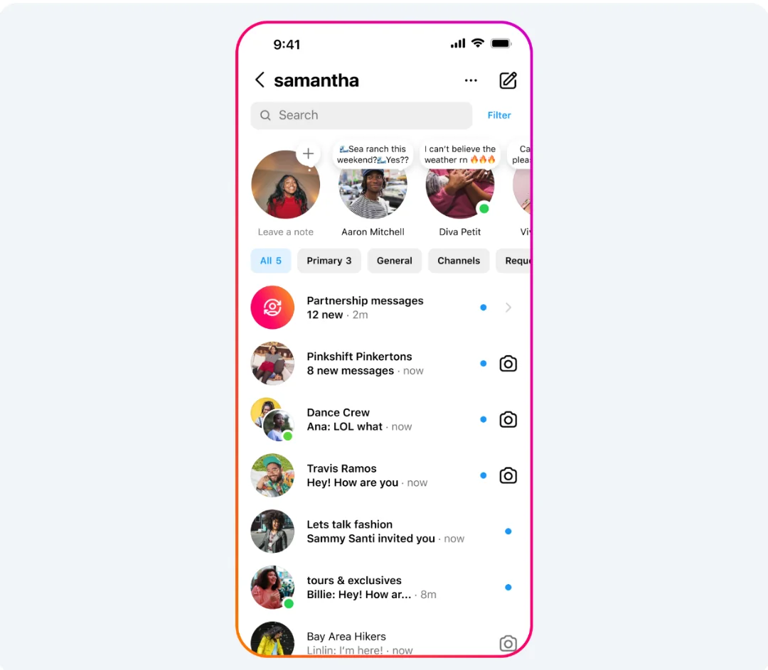 Instagram partnering messages