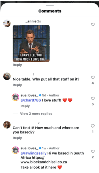 Instagram post - gif in comments