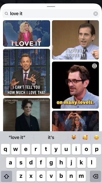 Instagram post - selecting a gif