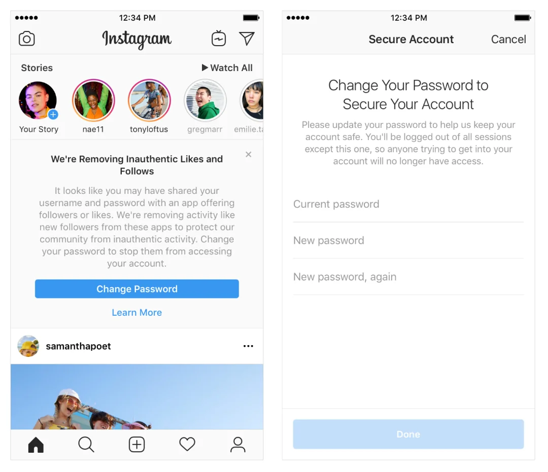 Instagram removing fake followers