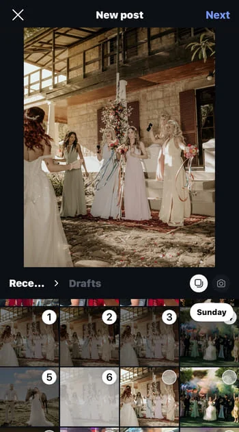 Instagram - Selecting multiple cards