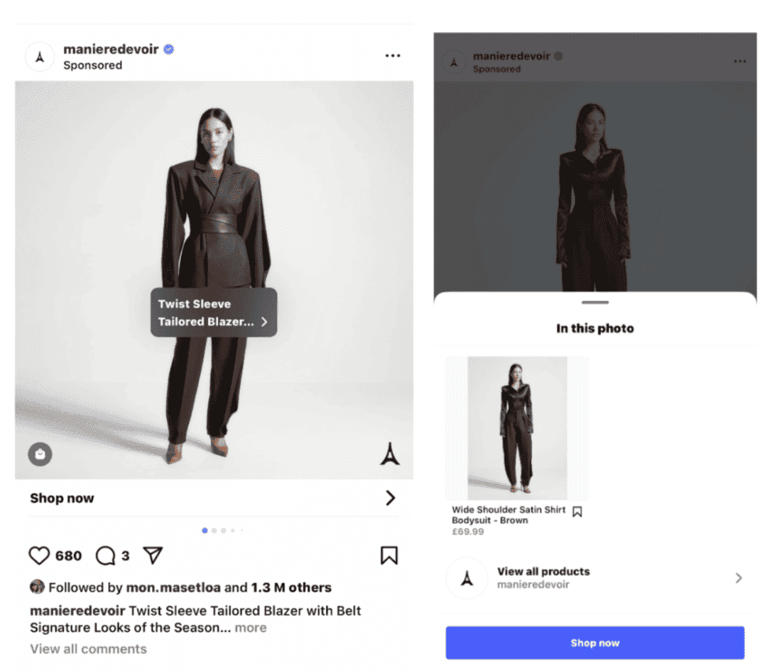Instagram Shopping ad 