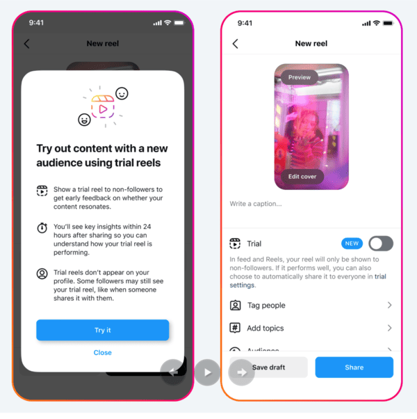 Instagram's new Trial Reels