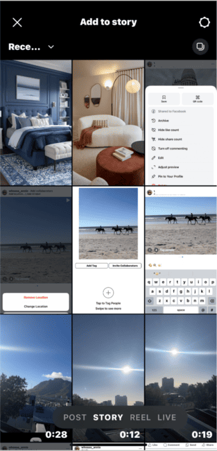 Instragram - picking an image or video 