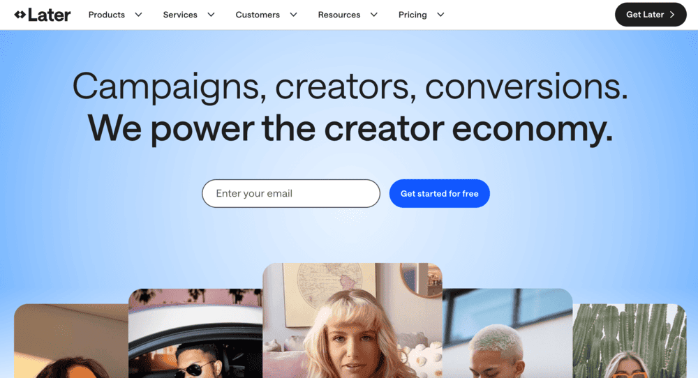 Later homepage