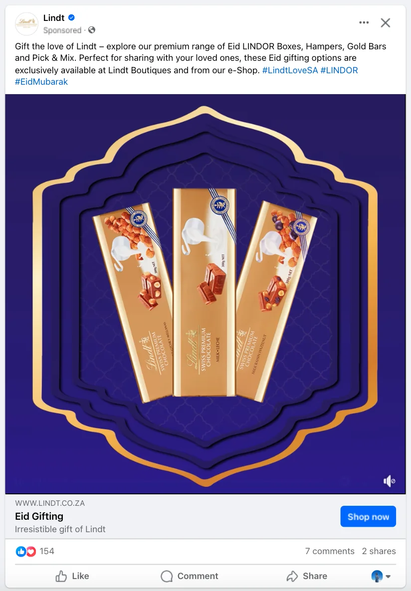 Lindt Facebook video ad