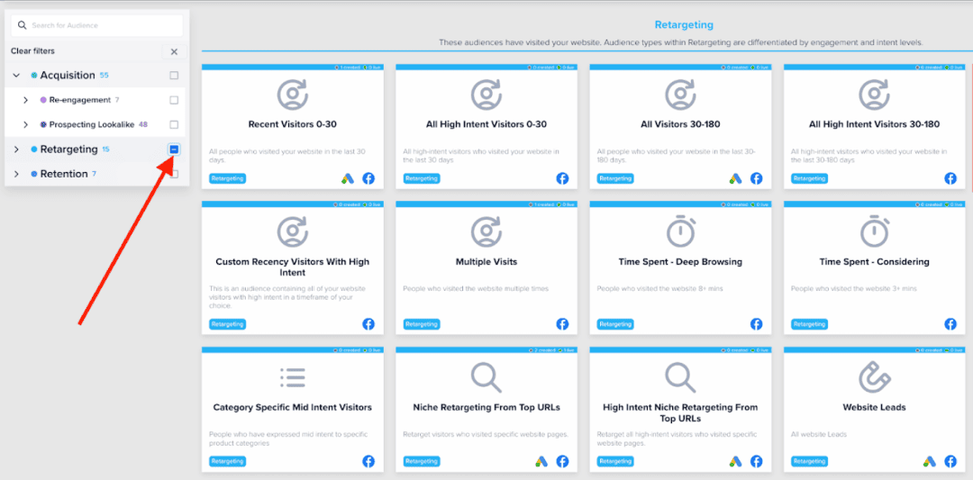 Madgicx Audience Launcher - Retargeting 