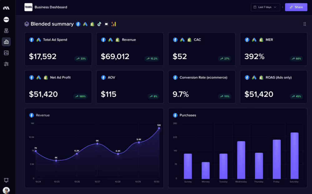 Madgicx Business dashboard