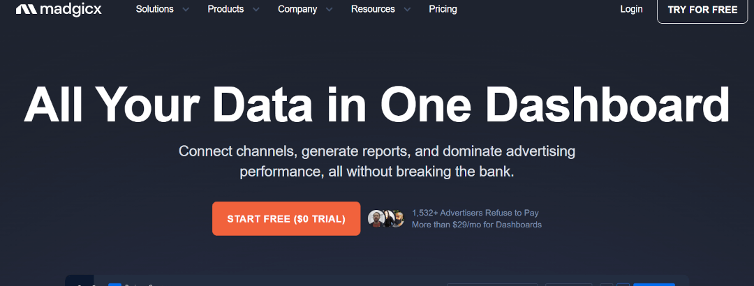 Madgicx's One-Click Report - social media data analytics tool