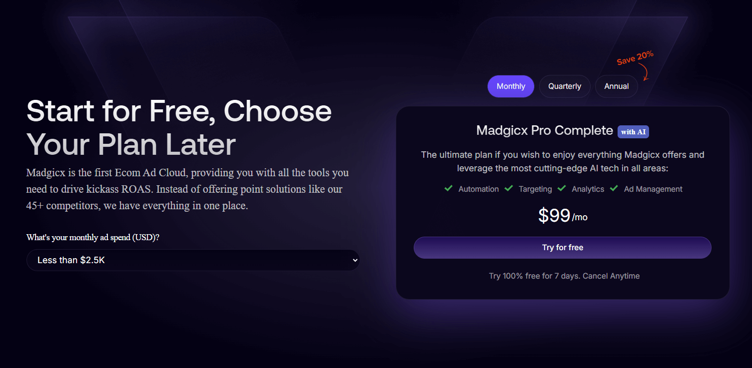Madgicx pricing