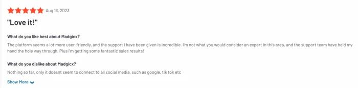 Madgicx Review from G2