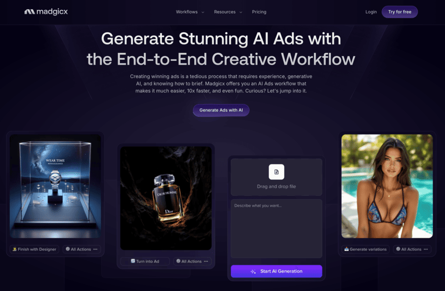 Madgucx AI Ads Workflow site