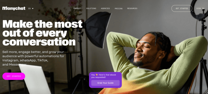 ManyChat homepage