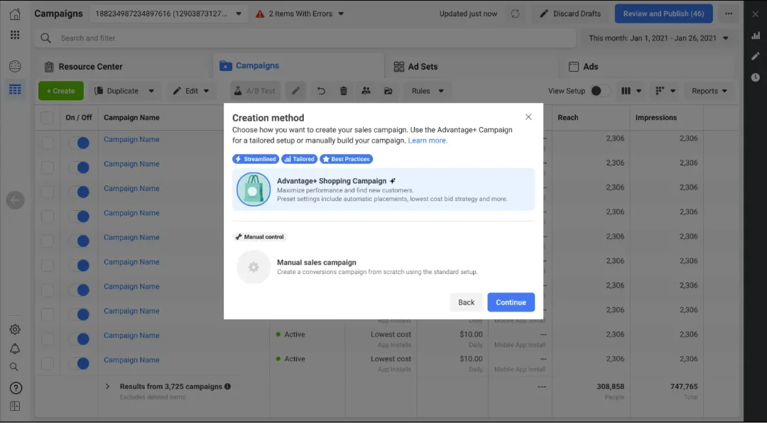 Meta Advantage+ Shopping Campaigns