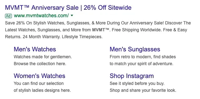 MVMT Google ad design example