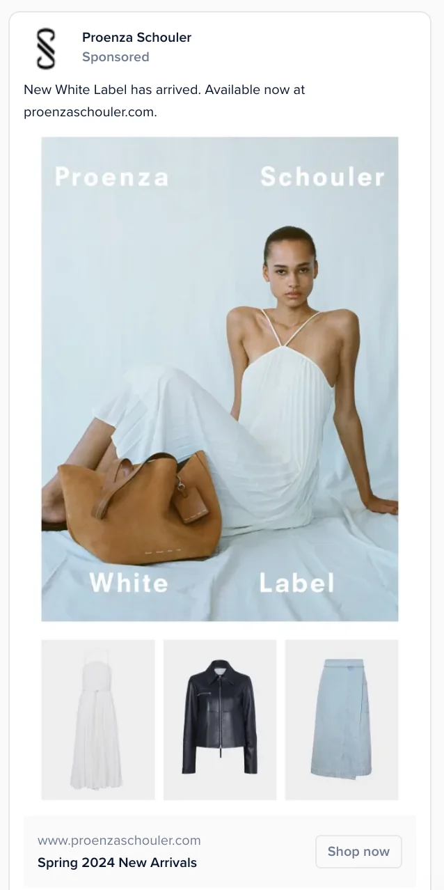 Proenza Schouler Facebook collection ad